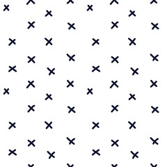 Hand drawn seamless indigo cross texture