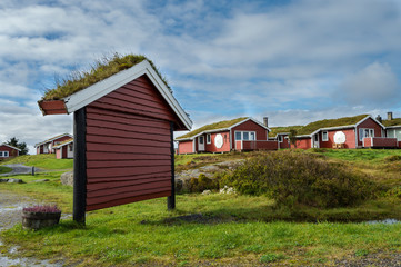 Fototapeta na wymiar old information board in the territory of Hustadvika Guesthouse. Norway