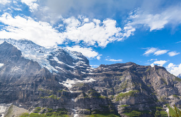 Fototapeta na wymiar Under the feet of Jungfrau North face