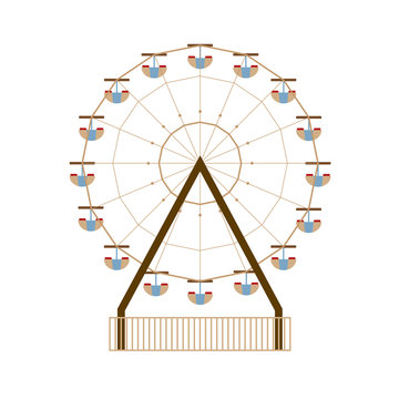 Ferris Wheel Vector Illustration.