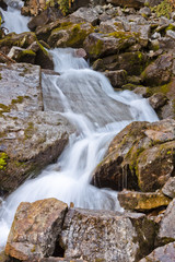 waterfalls in rocky landscape