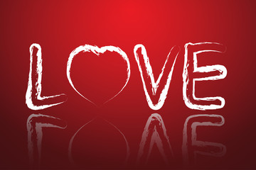 Love text with reflections vector