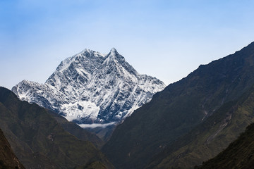 View of Nilgiri Mountain during trekking in Annapurna Circuit tr