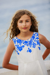 Young and beautiful girl - Santorini, Greece
