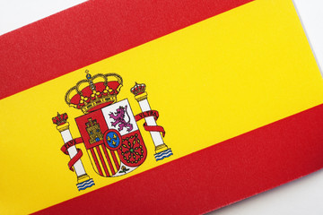 Close up of the Spanish Flag on a Tilted Angle