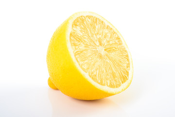 Fresh Yellow Lemon On White