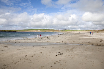 Bay of Skaill Beach next to Skara Brae Stone Age Site in Orkney, Scotland