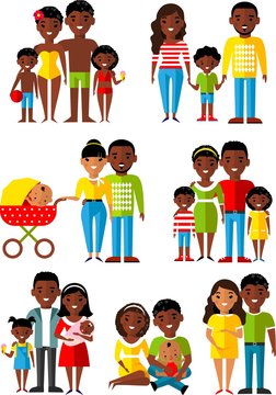 All age group of african american, european people. Generations man and woman. 
