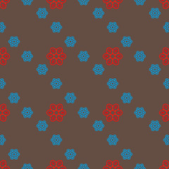 Simple flowers seamless pattern