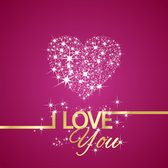 I Love You stars heart bordeaux background