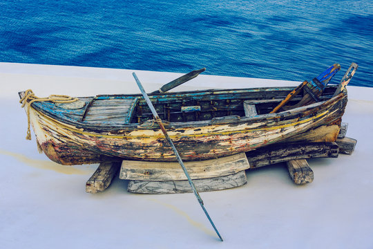 Old boat - Santorini, Greece