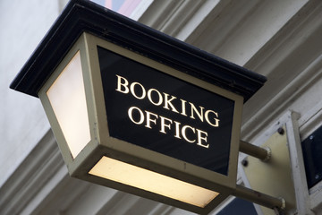 Obraz premium Booking Office Sign for the Theatre