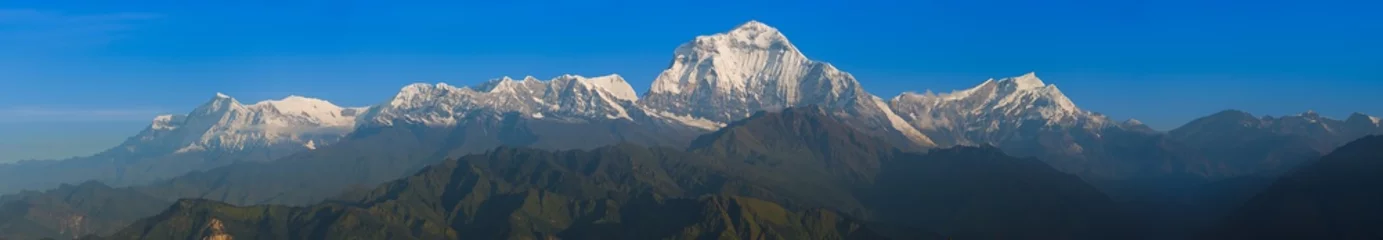 Photo sur Plexiglas Annapurna Le soleil sur la montagne le matin à poon hill, Népal
