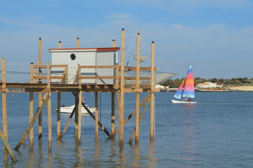 La pêche au carrelet à la Rochelle, France