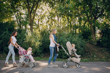 Family walk in the park