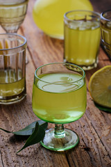 Limoncello, Italian liqueur with lemons