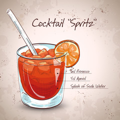 glass of spritz aperitif aperol cocktail  - 99757689
