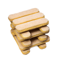 Savoiardi italian sponge isolated on white
