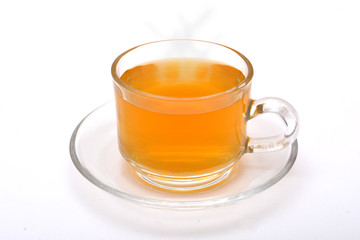 Hot Green Tea Cup with white background