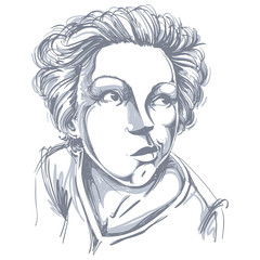 Graphic vector hand-drawn illustration of white skin attractive