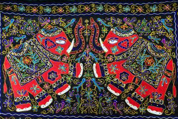 Cloth with Asian art
