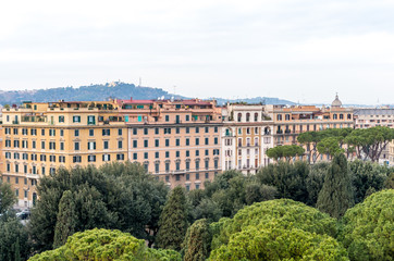 Naklejka premium City view from St Angel castle in Rome, Italy