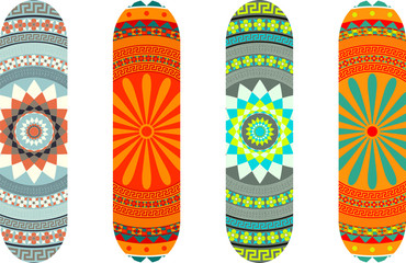 Mandala style skateboard design pack