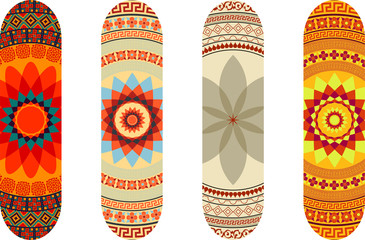 Mandala style skateboard design pack