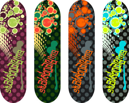 Vector skateboard design pack with graffiti tags and abstract shapes Stock  Vector | Adobe Stock
