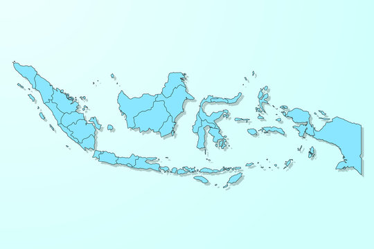 Indonesia map on blue degraded background vector