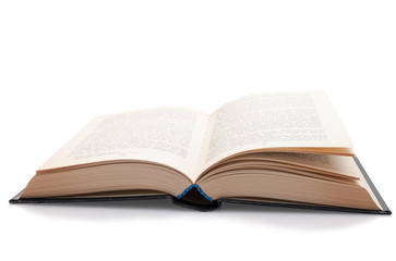 Open book on white