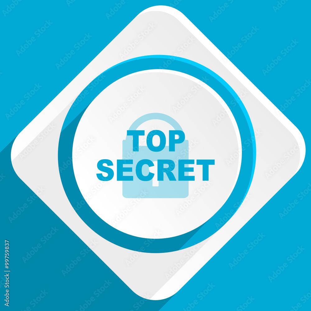 Poster top seret blue flat design modern icon for web and mobile app