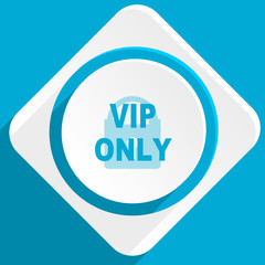 vip only blue flat design modern icon for web and mobile app