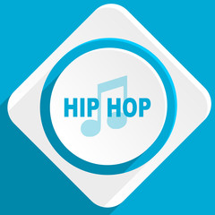 hip hop blue flat design modern icon for web and mobile app