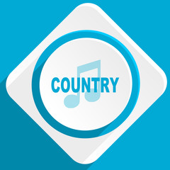 music country blue flat design modern icon for web and mobile app