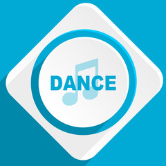dance music blue flat design modern icon for web and mobile app