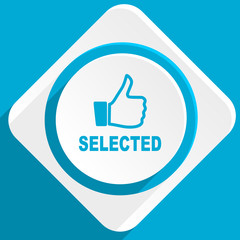 selected blue flat design modern icon for web and mobile app