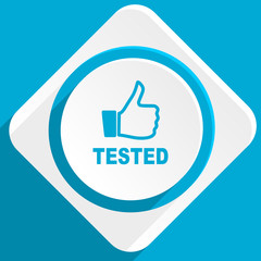 tested blue flat design modern icon for web and mobile app