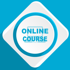 online course blue flat design modern icon for web and mobile app