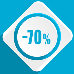 70 percent sale retail blue flat design modern icon for web and mobile app