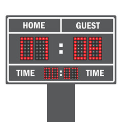 Vector illustration of a LED football scoreboard with fully editable data and space for user info