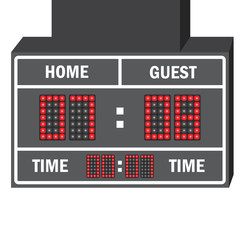 Vector illustration of a LED hockey scoreboard with fully editable data and space for user info