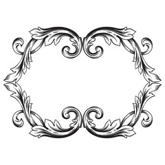 Vintage baroque frame engraving scroll ornament
