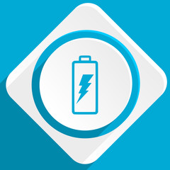 Fototapeta premium battery blue flat design modern icon for web and mobile app
