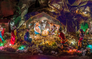 Fototapeta premium Statues in a Christmas Nativity scene