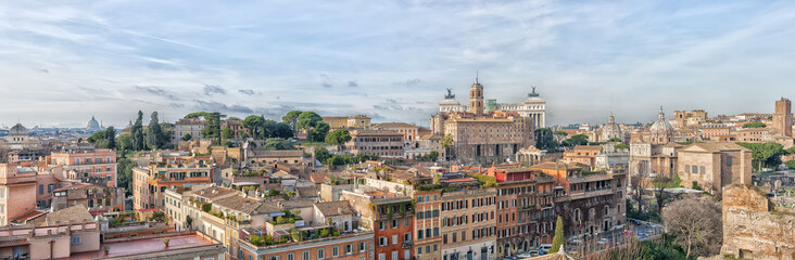Fototapeta na wymiar Rome Panoramic Cityscape