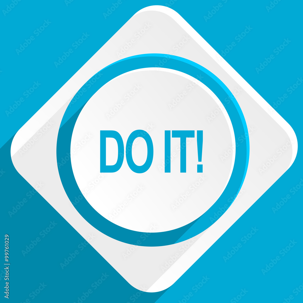 Poster do it blue flat design modern icon for web and mobile app