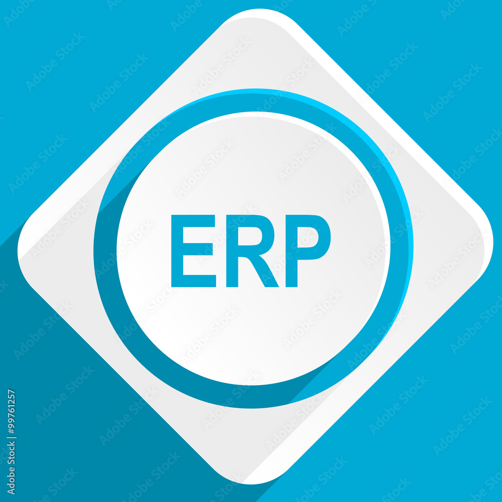 Poster erp blue flat design modern icon for web and mobile app