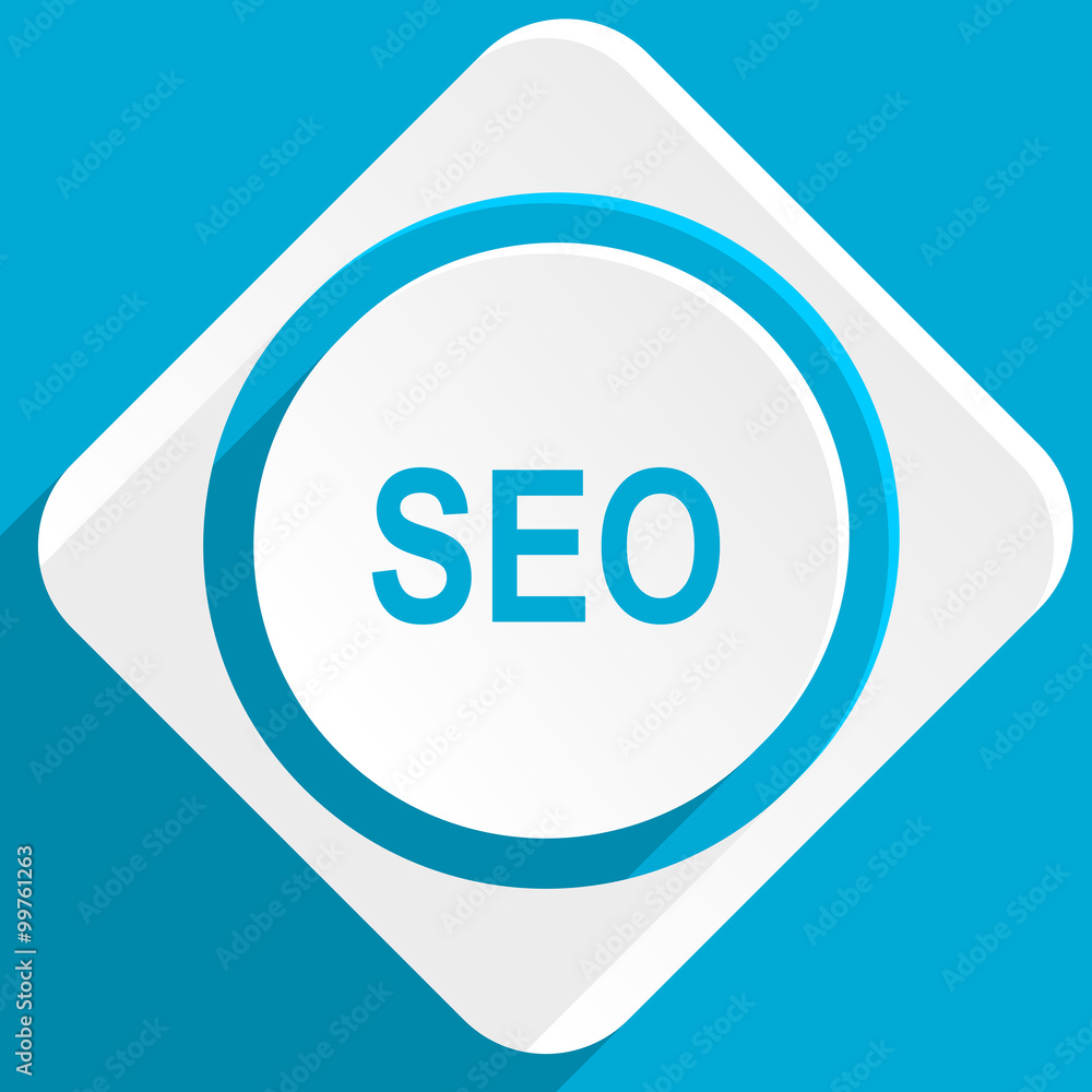 Poster seo blue flat design modern icon for web and mobile app