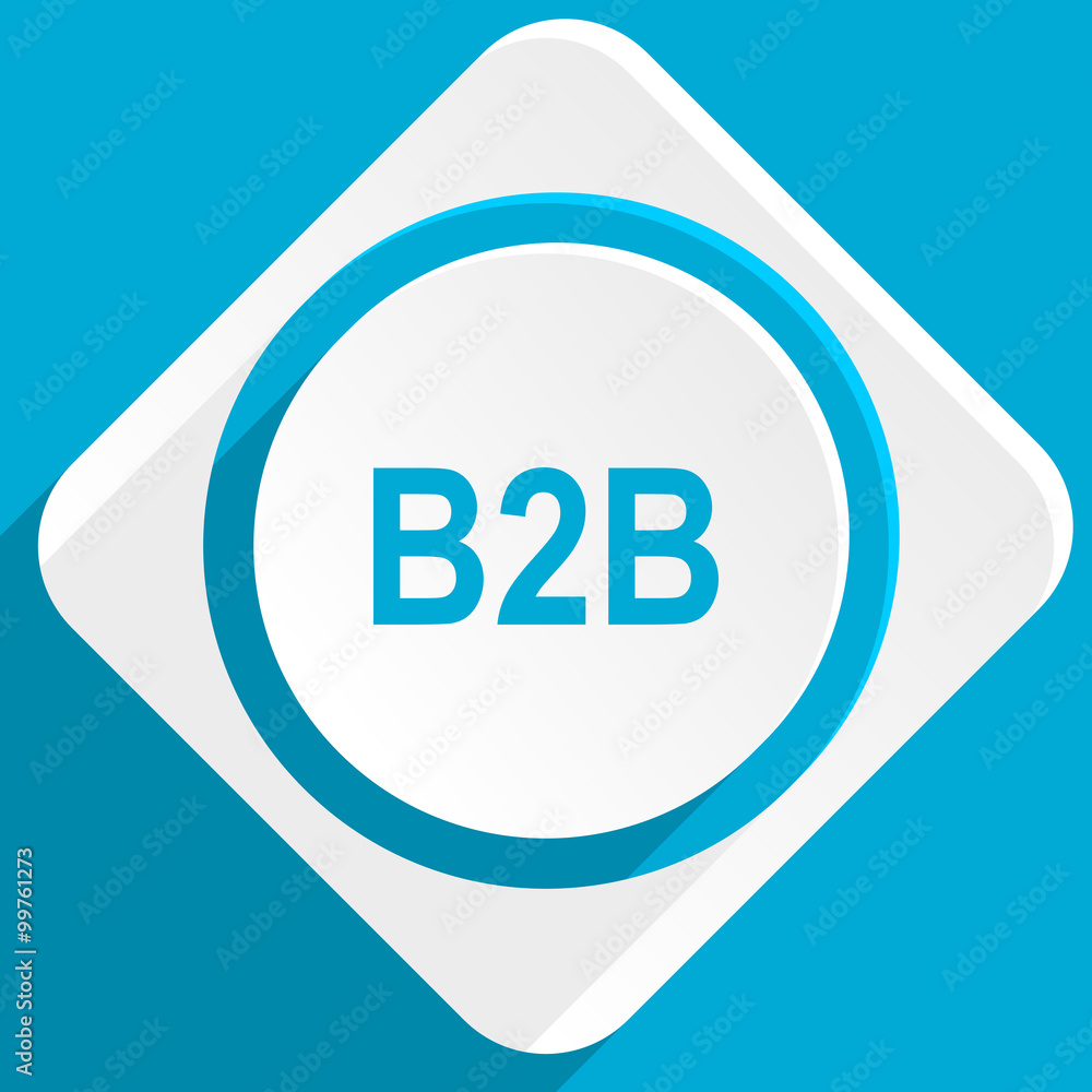 Poster b2b blue flat design modern icon for web and mobile app